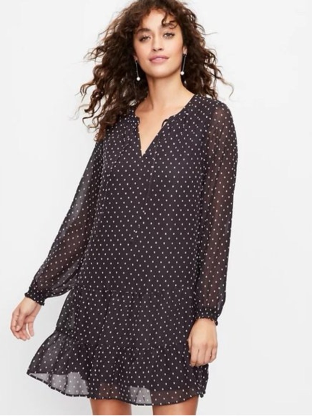 LOFT Clip Dot Dress